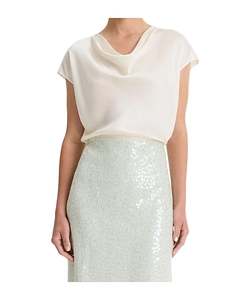 Vince Satin Cowl-Neck Blouse