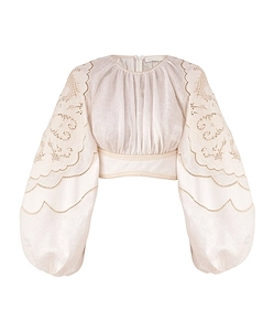 Zimmermann Daylight Embroidered Cropped Top