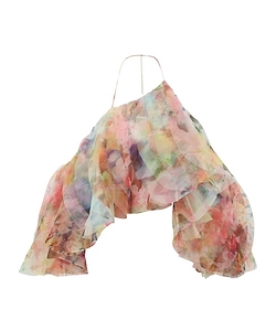 Zimmermann Luna Ruffled Off-Shoulder Top