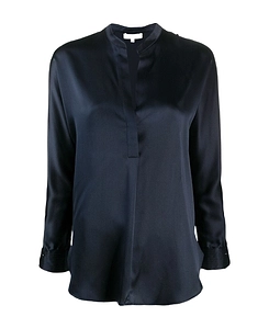 Vince Open Neck Long-Sleeved Loose Fit Blouse