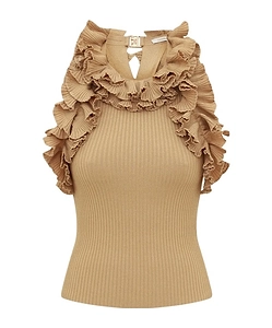 Zimmermann Ruffled Knit Top