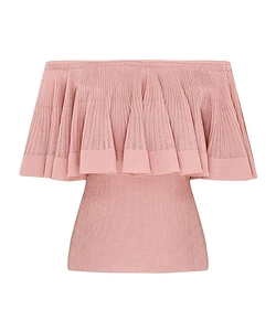 Zimmermann Pleated Ruffle Knit Top