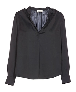 Zadig & Voltaire Gathered-Detailed V-Neck Shirt
