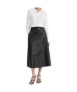 Mid-Waist Trumpet Leather Skirt