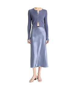 Satin Bias Midi Skirt
