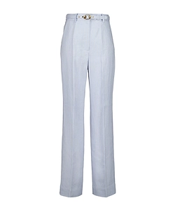 Pinstripe Belted Trousers