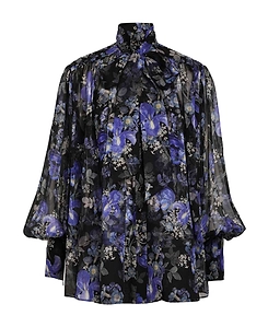 Zimmermann Floral Printed High Neck Blouse