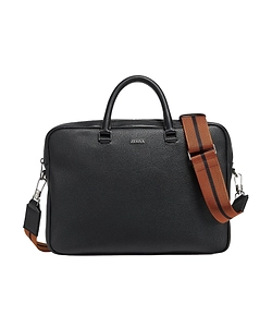 Edgy Logo-Lettering Leather Briefcase