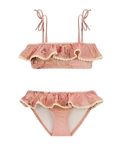 Ruffled Floral Print Bikini