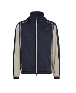 Panelled Zipped Hooded Jacket