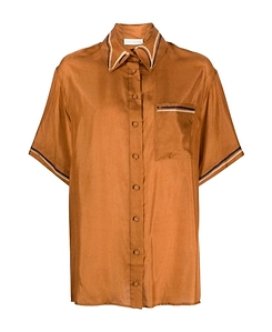 Zimmermann Alight Graphic-Printed Short-Sleeved Shirt