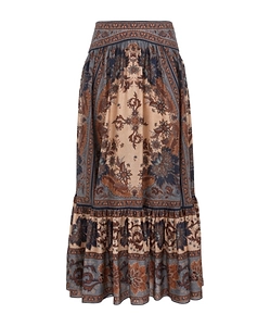 Zimmermann Ascension Tiered Midi Skirt