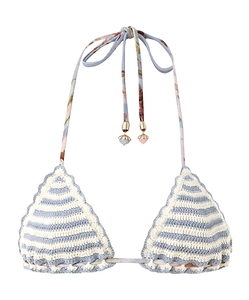 Zimmermann Awaken Striped Crochet Bikini Top
