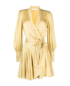 Zimmermann Belted Wrap Long-Sleeved Dress