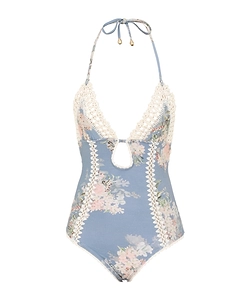 Zimmermann Cascadian Keyhole Crochet Swimsuit