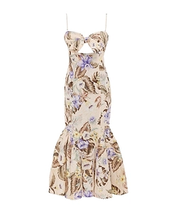 Zimmermann Coco Tie Front Midi Dress