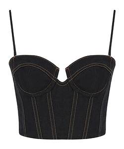 Zimmermann Crush Denim Corset Top