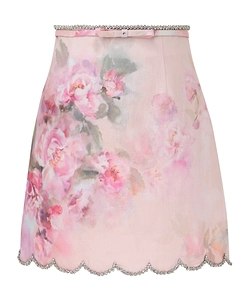 Zimmermann Crush Scalloped Mini Skirt
