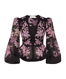 Zimmermann Dawning V-Neck Beaded Blouse