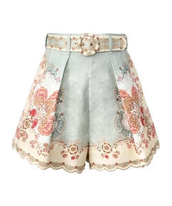 Zimmermann Daylight Tuck Belted Printed Shorts