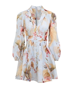Zimmermann Floral Printed V-Neck Mini Dress
