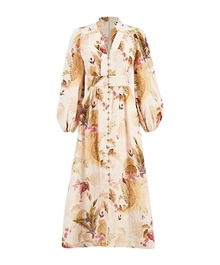 Zimmermann Floral Printed V-Neck Long Dress