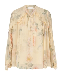 Zimmermann Floral Ruffle Blouse