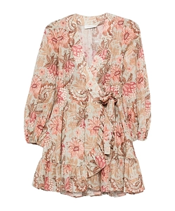 Zimmermann Floral Tie Fastened Mini Dress