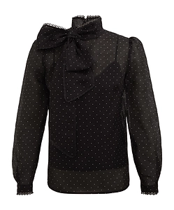 Zimmermann High Neck Polka-Dot Blouse