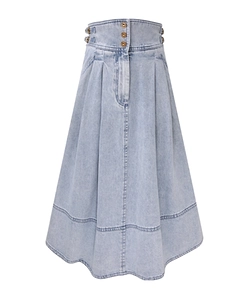 Zimmermann High Waist Denim Midi Skirt