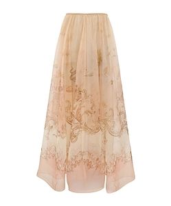 Zimmermann Hypnotic Organza Map Printed Maxi Skirt