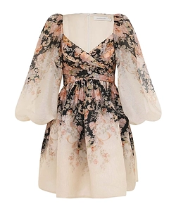 Zimmermann Illustration Drapped Mini Dress