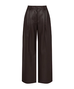 Zimmermann Illustration Wide-Leg Leather Pants