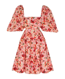 Zimmermann Lightburst Floral-Printed Square Neck Mini Dress
