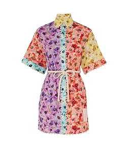 Zimmermann Lightburst Trimmed Shirt Dress