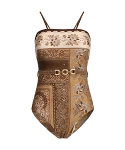 Zimmermann Lucky Bandeau One Piece Swimsuit