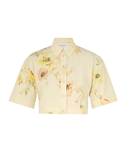 Zimmermann Lightburst Relaxed Crop Shirt