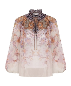 Zimmermann Luna Billow Printed Blouse