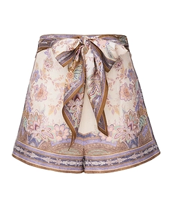 Zimmermann Luna Scarf-Tie Printed Shorts