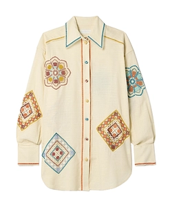 Zimmermann Ottie Crochet-Trim Button-Up Shirt
