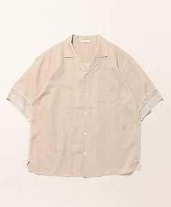 Linen Mesh Open Collar Shirt
