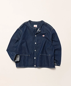 Denim Collarless Jacket