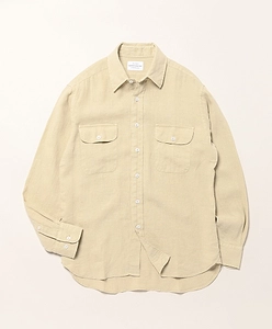 Linen Garment Dyed Reg Coller Shirts With 2 Pocket