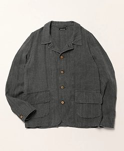 Natural Dyed Herringbone Linen Jacket