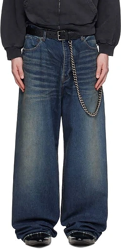 Washed Blue Baggy Jeans 